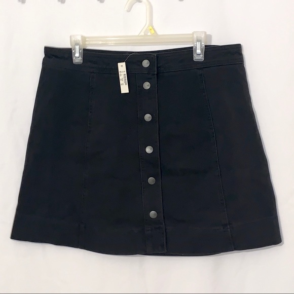 Madewell Metropolis Snap Jean Skirt Black NWT - Picture 5 of 9